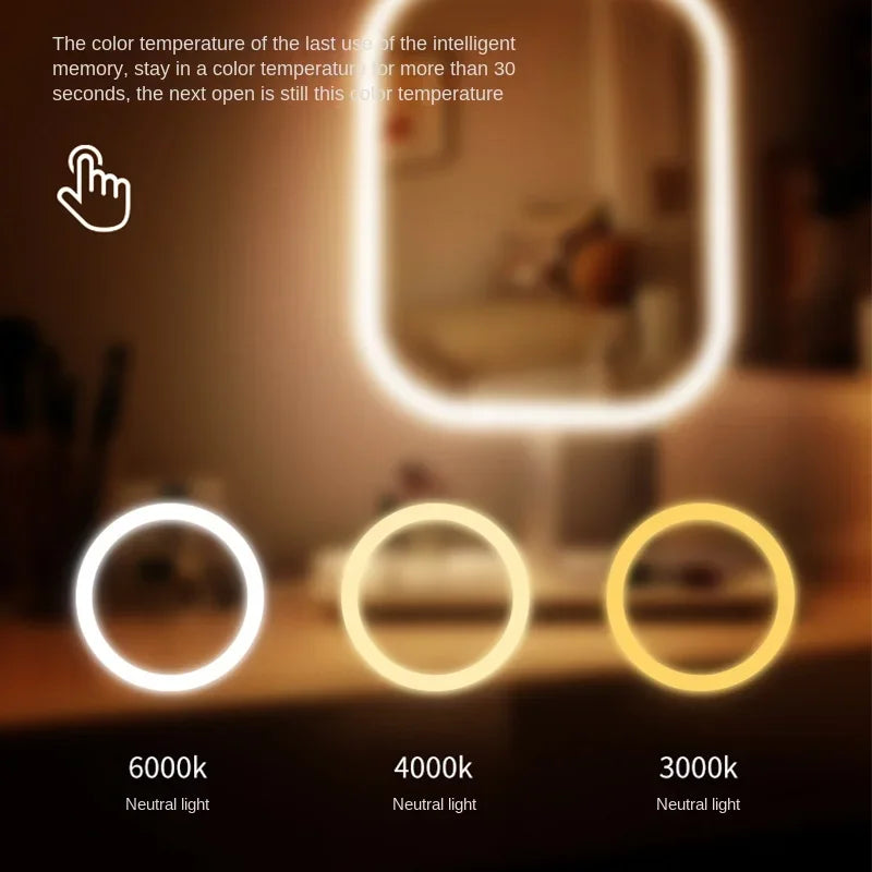 Luxury LED Vanity Makeup Mirror | 3 Light Modes & Touch Control