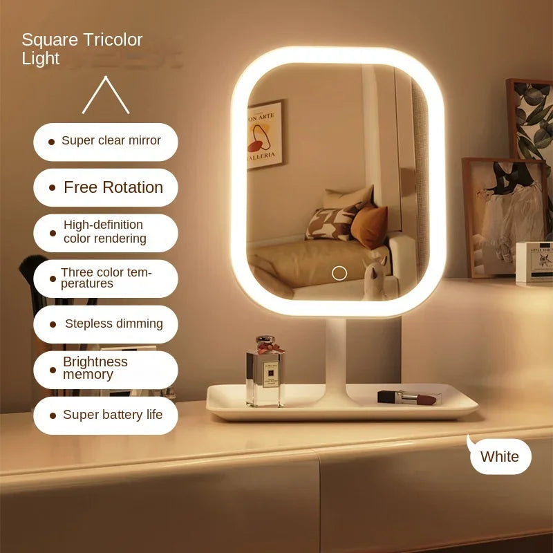 Luxury LED Vanity Makeup Mirror | 3 Light Modes & Touch Control