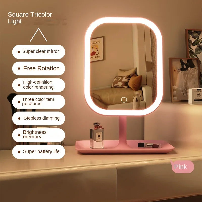 Luxury LED Vanity Makeup Mirror | 3 Light Modes & Touch Control